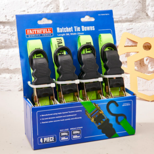 Faithfull 4 Piece 5m Ratchet Tie Down Set